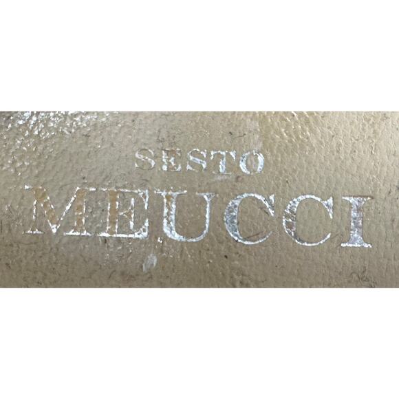 Sesto Meucci Italian Designer Black Shimmer Mini-Heel Slip On Loafers 7N - Picture 7 of 8